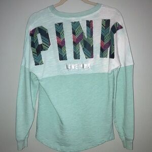 PINK Mint Green with Clouds Top Size XS​​​​